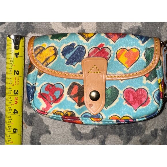 Dooney and Bourke, vintage wristlet, wallet, hearts - Picture 3 of 6